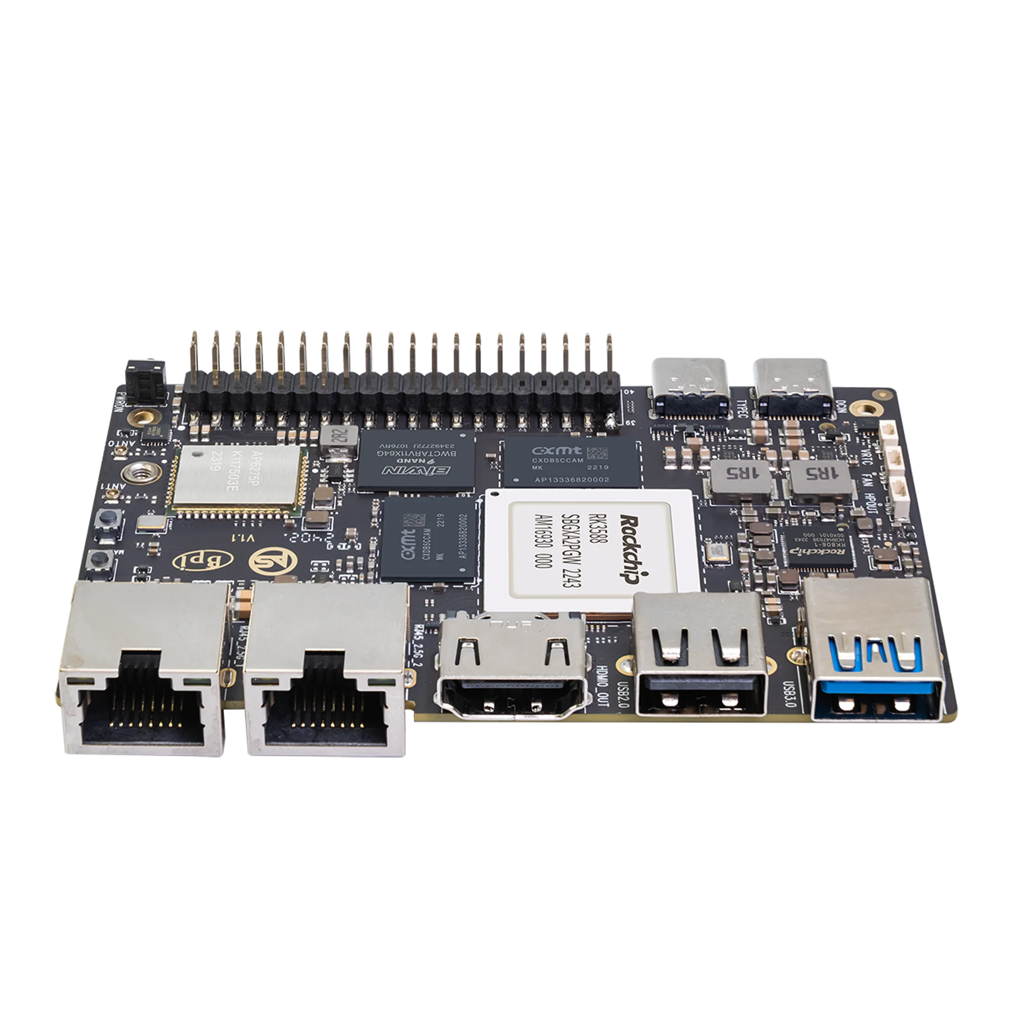Banana Pi BPI-M7 RockChip RK3588 Quad A76 2,4 Ghz y Quad A55 1,8 Ghz Mali G610MC4 GPU opcional 8G/16G/32G LPDDR4 64G/128G eMMC - imagen 3