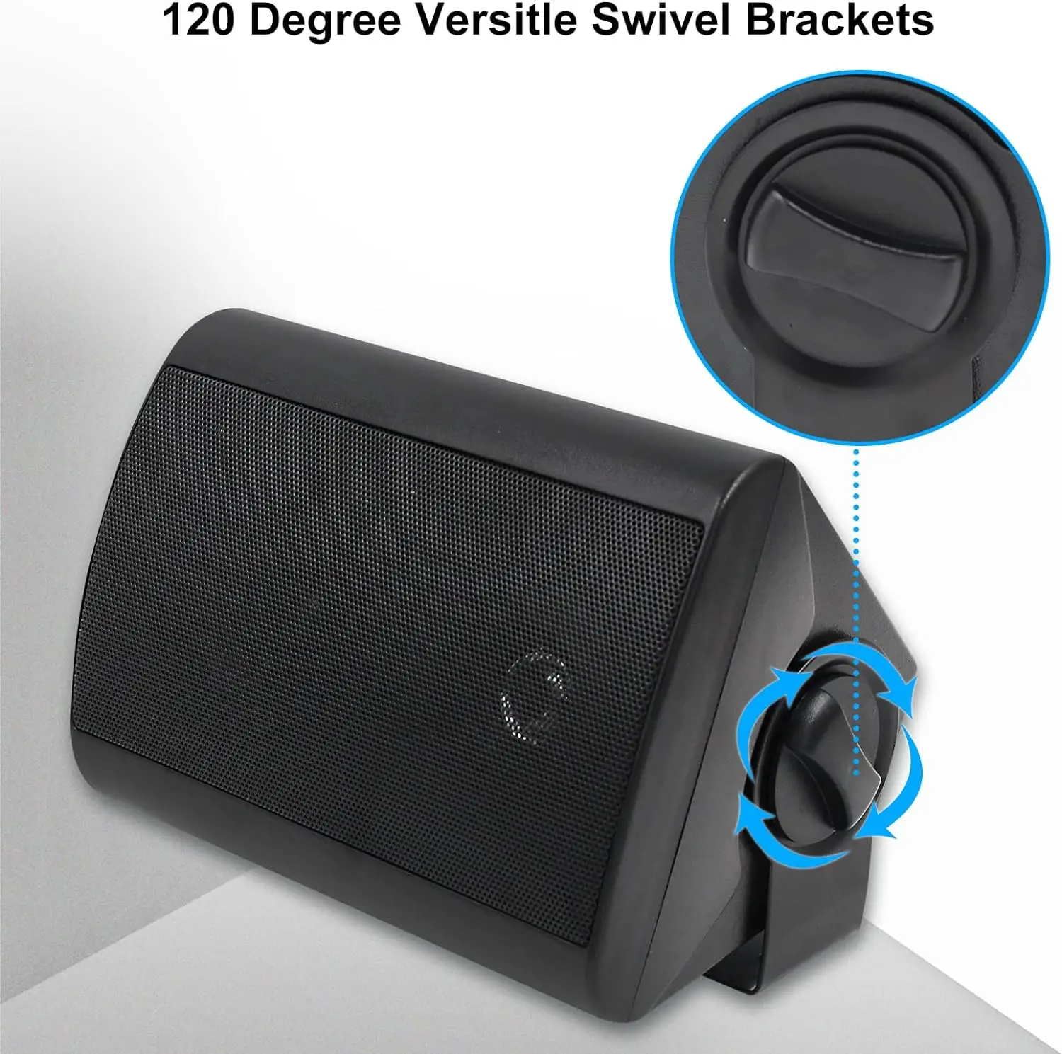 Herdio Altavoces pasivos para exteriores con cable, resistentes al agua, durabilidad para todo tipo de clima, 400 W, montados con tweeter para patio trasero (2 pares) - imagen 5