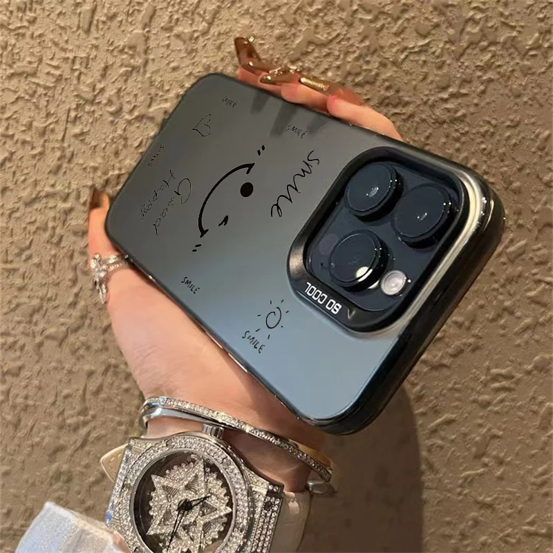 Funda de teléfono con cara enojada y sonrisa divertida para Xiaomi Redmi Note 13, 11, 12 Pro Plus, 4G, 5G, 11S, 12S, 10S, Redmi 13C, cubierta dura mate chapada - imagen 4