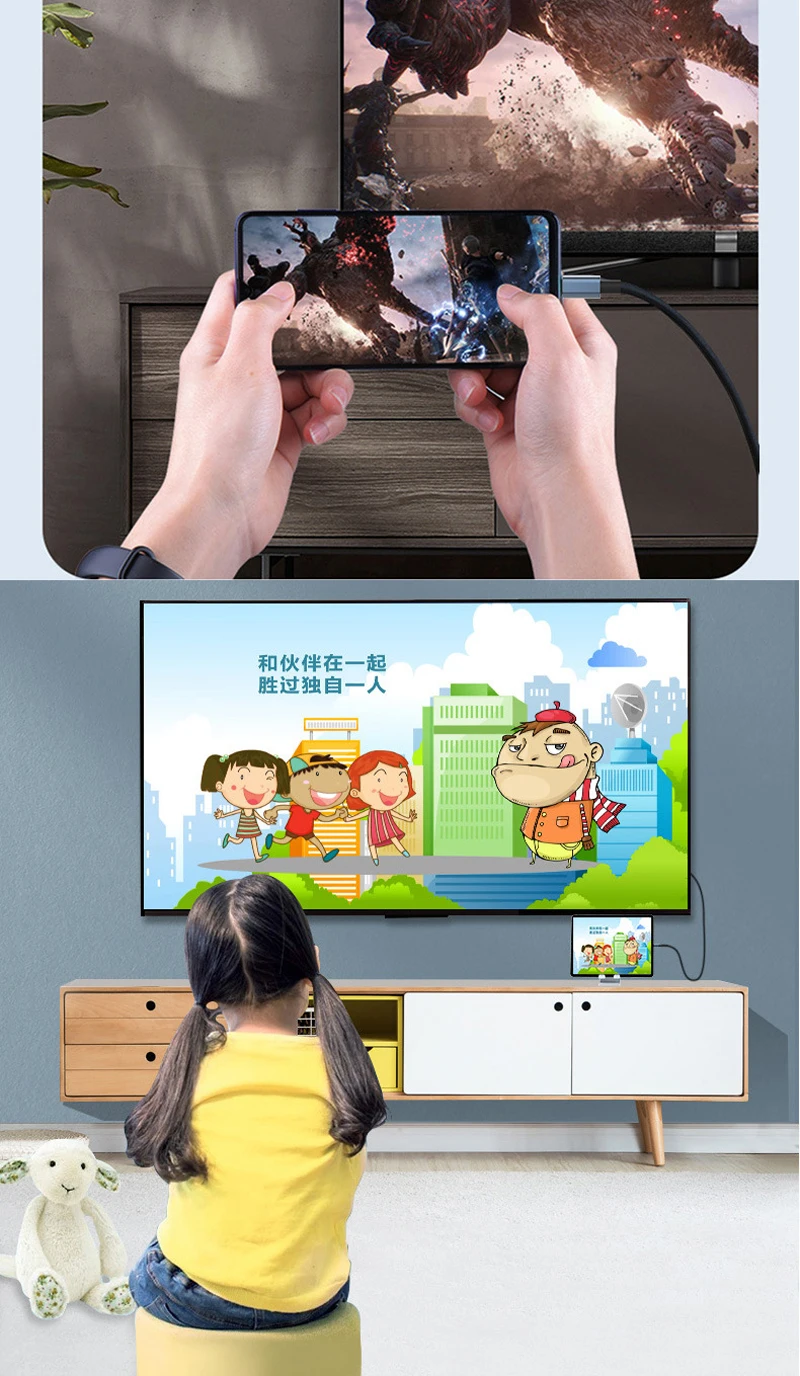 Cable USB TYPE-C a HDMI, Compatible con HDMI 2,0, 4K, 60Hz/30Hz, teléfono, tableta, PC, portátil a HDTV, MONITOR, proyector, teléfono Huawei, 2M - imagen 4