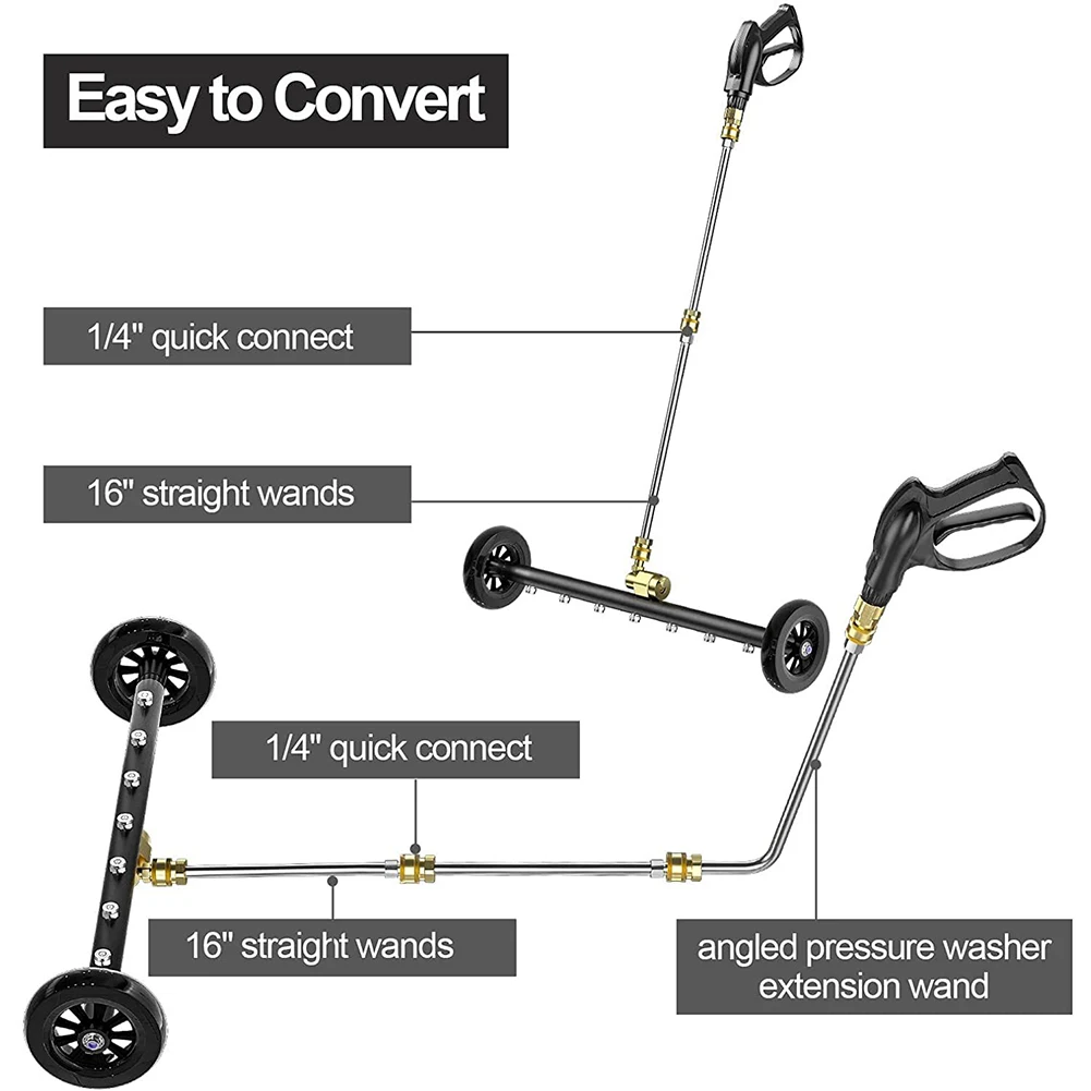 Escoba de agua de alta presión de 22 pulgadas, chasis de coche extensible de 3 varillas, lavadora de alta presión, escoba de agua inferior para locomotora - imagen 5