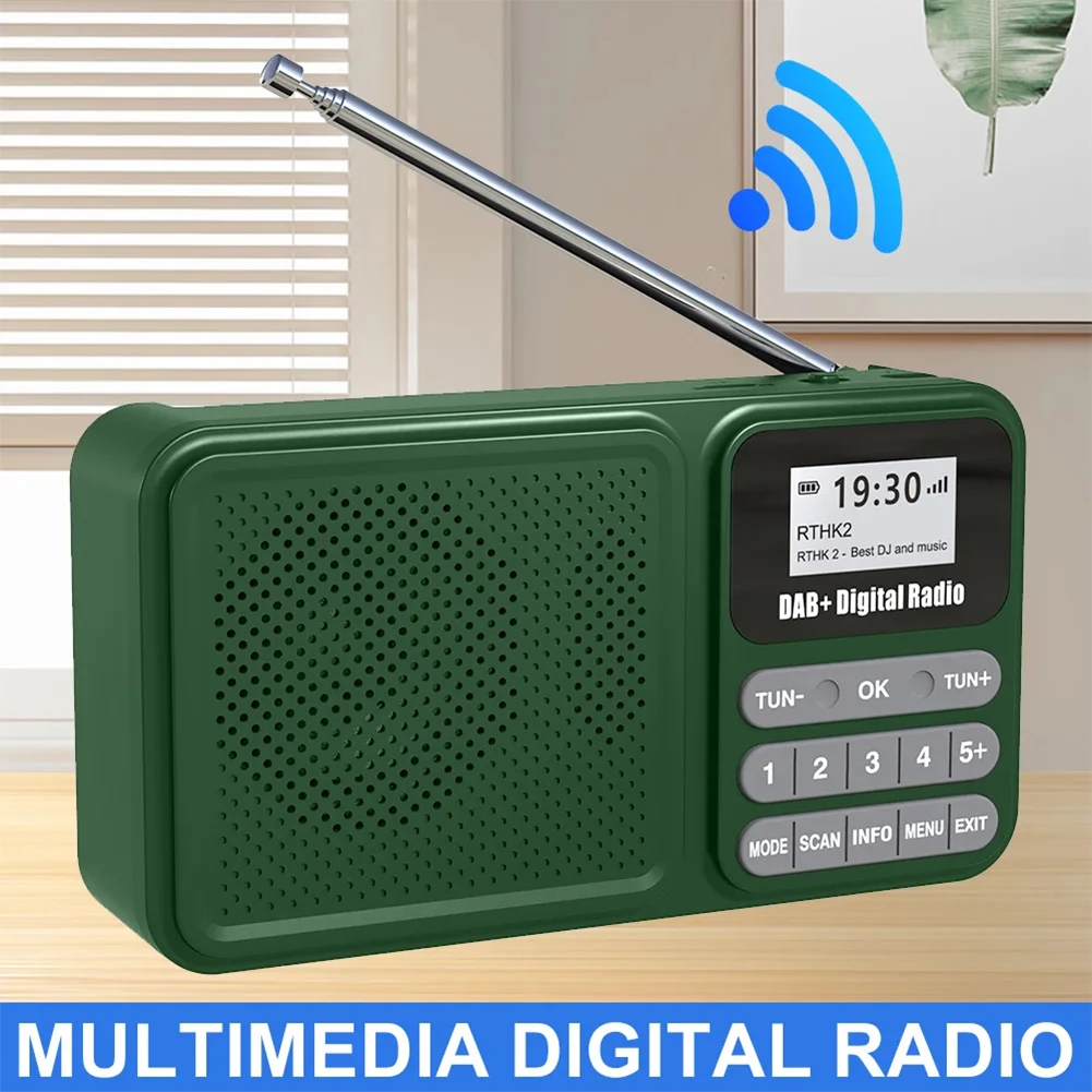Radio Digital portátil DAB + Compatible con Bluetooth, Radio FM alimentada por energía Solar/recargable, Compatible con disco U, tarjeta TF, reproducción de MP3, pantalla LCD - imagen 3