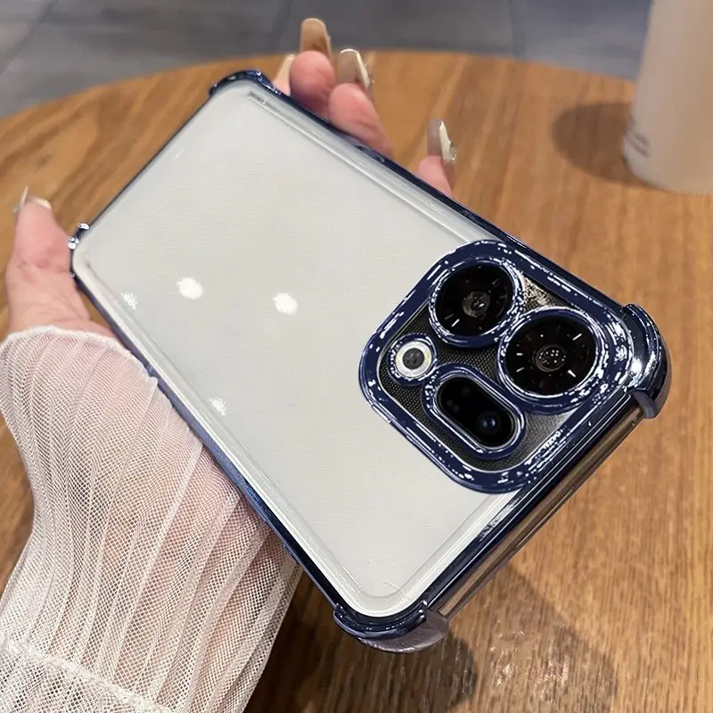 Funda para OPPO Find X9 Pro inteligente transparente coloridas esquinas suaves Airbag cubierta de película de lente anticaída para OPPO Find X8 Pro X8 Ultra - imagen 2