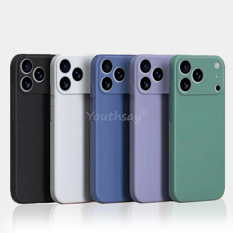 Para iPhone 17 Pro funda de silicona líquida lisa para iPhone 17 Pro Air Cover TPU protección anticaída para iPhone 17 Pro Max cubierta - imagen 2