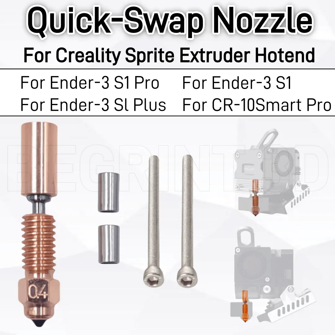 Boquilla de intercambio rápido para extrusora, accesorio para Creality Ender 3 S1 Series, actualización de cobre y titanio, Sprite, Ender-3, S1 Series/CR-10 Smart Pro