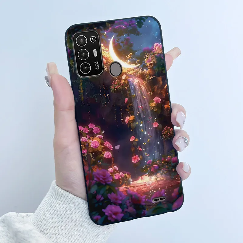 Funda para ZTE BladeA52 Blade A52 Lite, funda negra de TPU de silicona suave, funda de lujo con diseño de conejo de dibujos animados, divertida y bonita - imagen 5