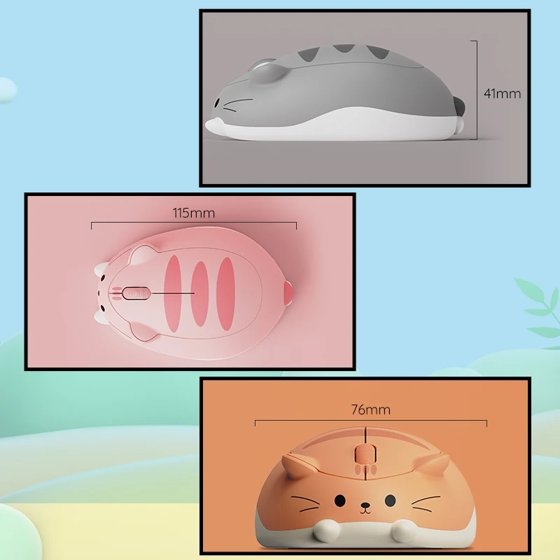 Akko-ratón inalámbrico con tema de gato, dispositivo de 2,4 GHz para PC, portátil, ordenador, Plug and Play - imagen 5