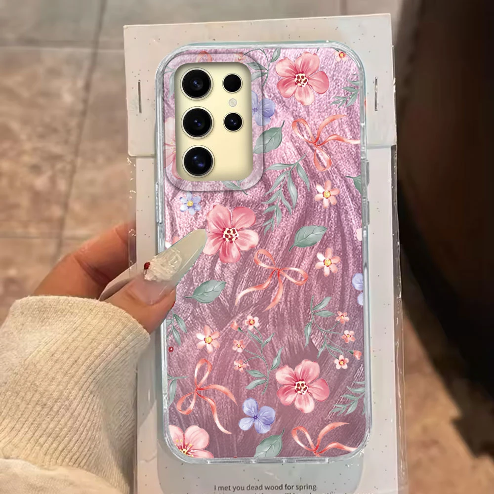 Funda de teléfono con lazo de cereza para Samsung Galaxy A55 A16 A56 A36 A26 A14 A54 A34 A24 S25 S24 S23, carcasa trasera de silicona - imagen 5