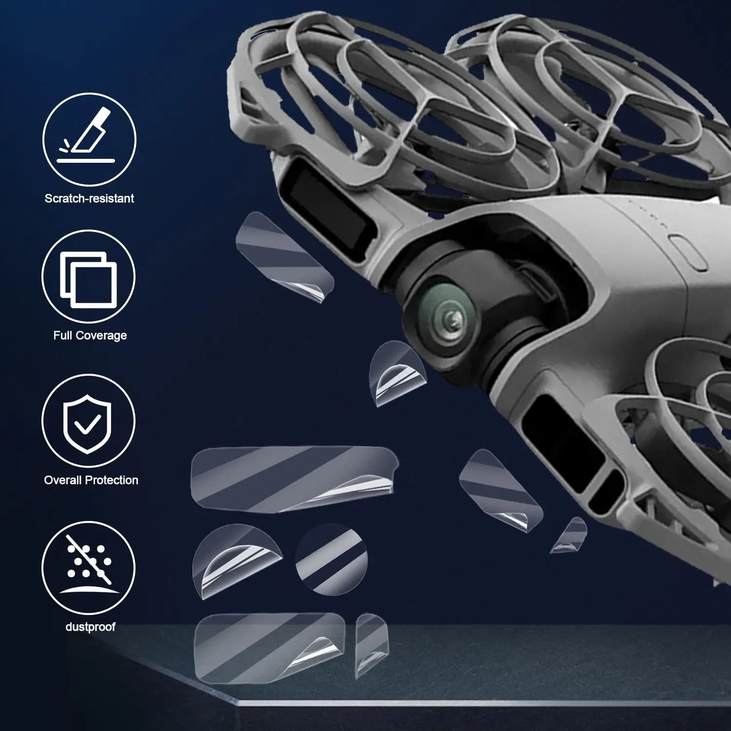 Protector para lente de Dron DJI Neo 2, vidrio templado + protectores de pantalla frontal, películas suaves transparentes HD para accesorios DJI Neo2 - imagen 4