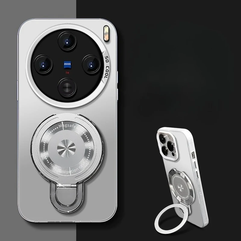 Funda con soporte magnético Aurora láser de lujo para Vivo X200 Pro mini X200S X100 X100S Ultra 90 Pro mate IMD cubierta a prueba de golpes - imagen 3