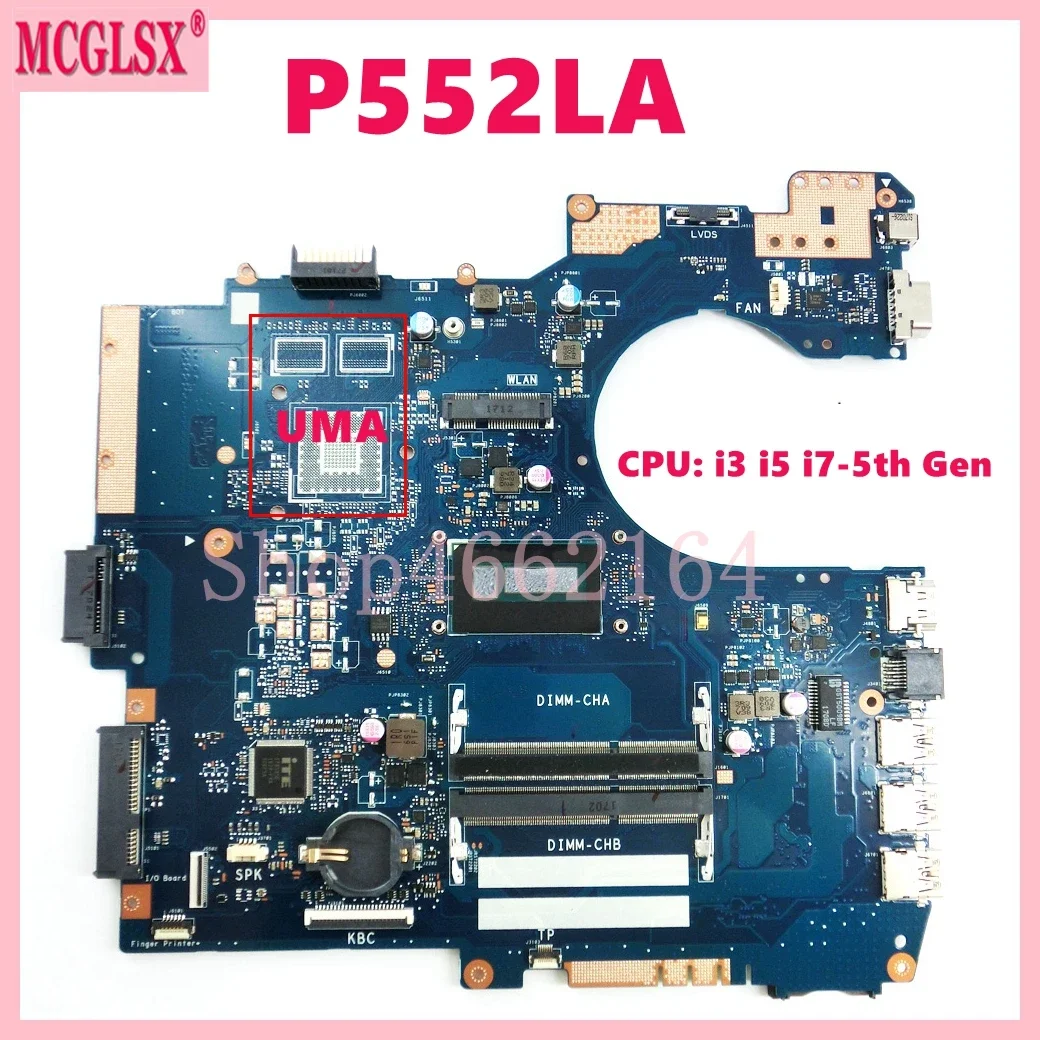 P552LA con i3 i5 i7-5th Gen CPU UMA Ntoebook placa base para ASUS P552 P552L P552LA P552LJ placa base para ordenador portátil 100% probado OK - imagen 2