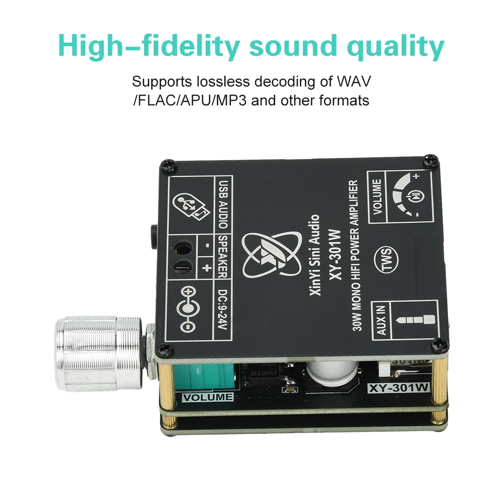AMPLIFICADOR BT DC 9-24V XY-301W Mono 30W reproductor de Audio de calidad de sonido Hi-Fi compatible con interfaz TWS amplificador de cine en casa - imagen 3