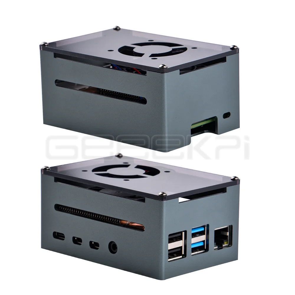 GeeekPi Kit de carcasa de Metal para Raspberry Pi 4B, Compatible con PoE Hat, Enfriador de torre de hielo ultrafino - imagen 2