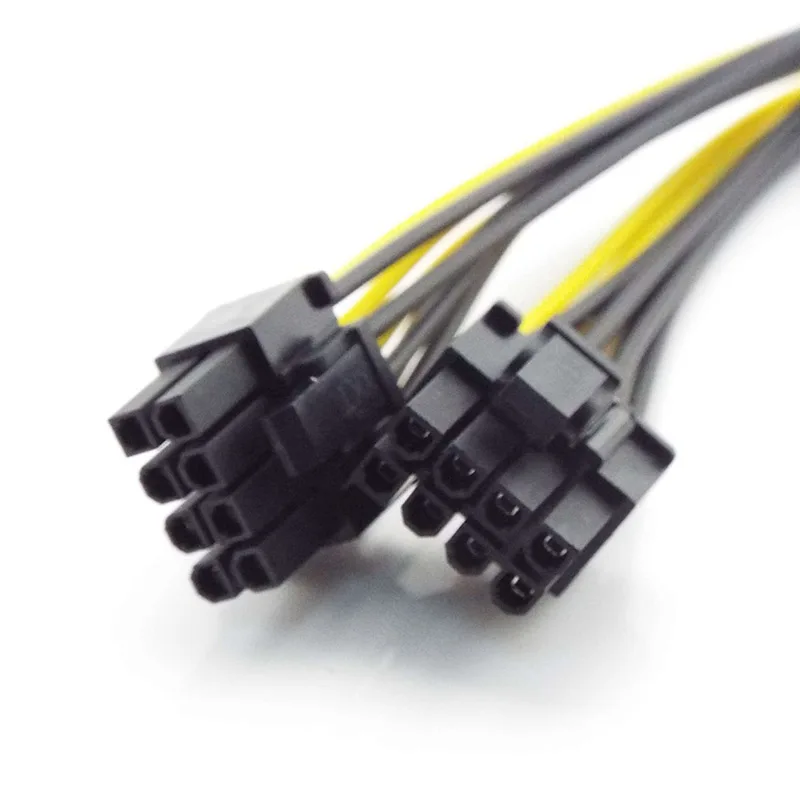 PCI-E PCIE 8p hembra a 2 puertos duales 8 pines 6 + 2p macho GPU tarjeta de vídeo gráfica Cable de extensión de alimentación de minero Cable 18AWG a7 - imagen 4