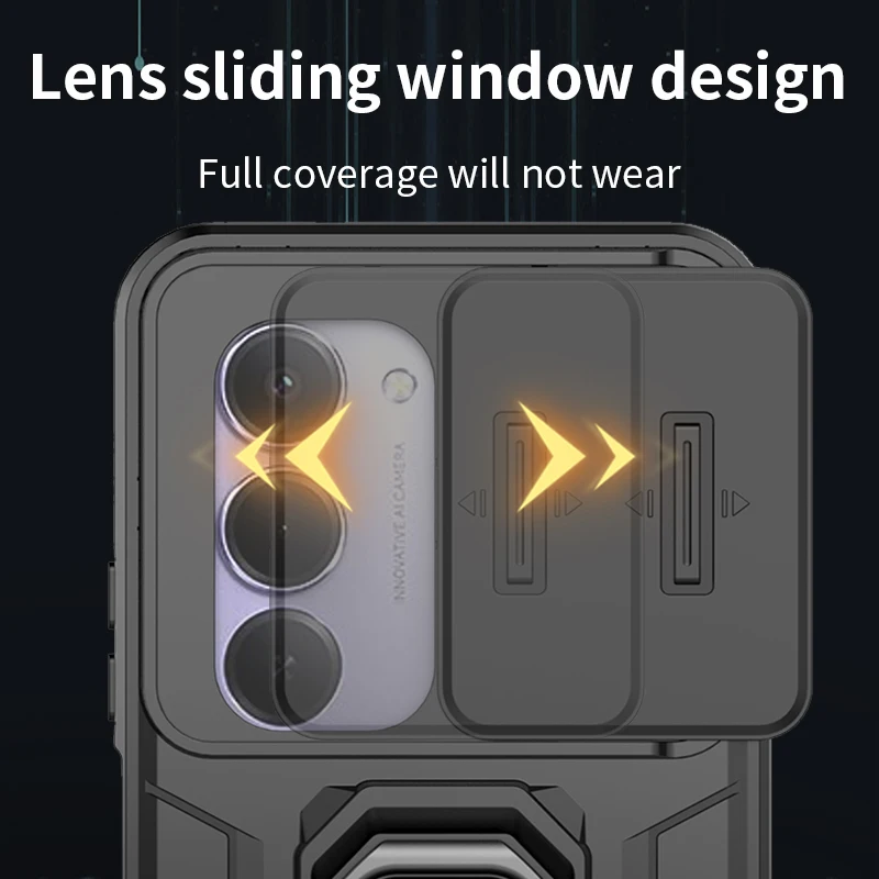 Para Redmi 15 Funda deslizante para ventanas Redmi 15 Funda Coque soporte de batalla Push Window Funda de teléfono a prueba de golpes Redmi 15 - imagen 3