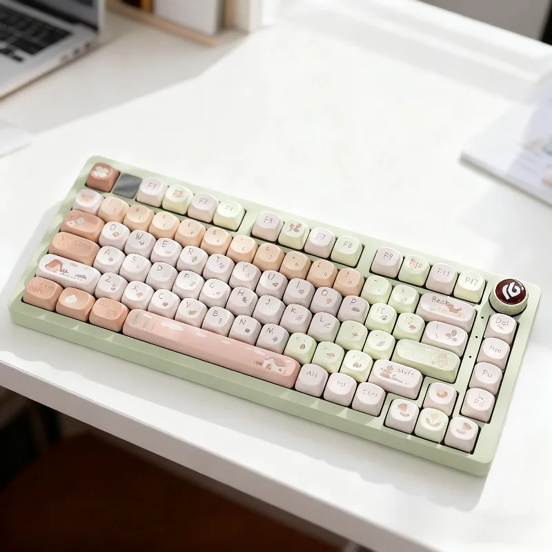 Teclas de cabina forestal Material PBT perfil MOA 98 99 F87 decoración de teclado de sublimación de dibujos animados lindos regalos para mujeres y niñas - imagen 5