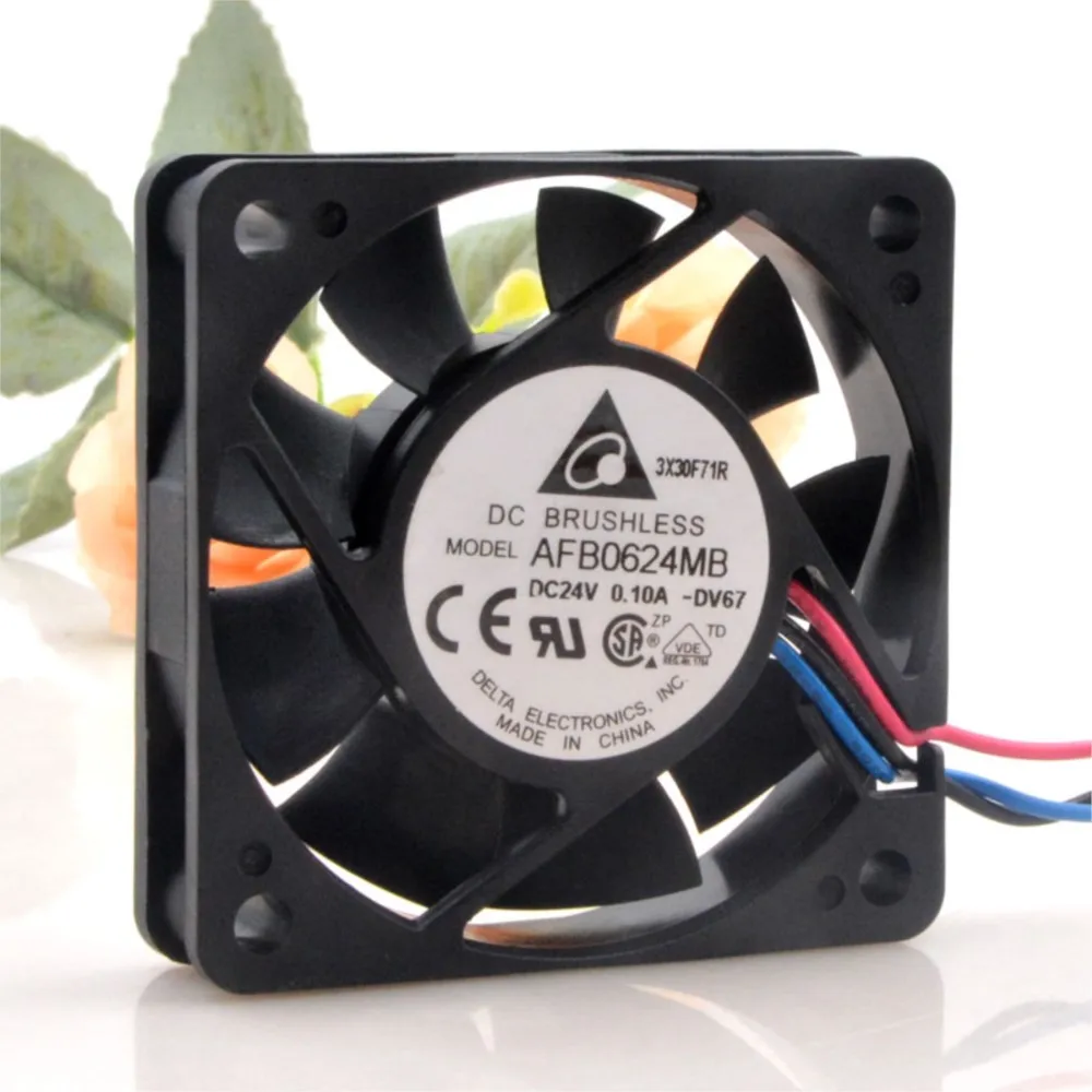 60 mm Delta AFB0624MB 6015 6 CM 24 V 0.10 A Yaskawa Cinco series de ventilador de refrigeración de 3 cables - imagen 2