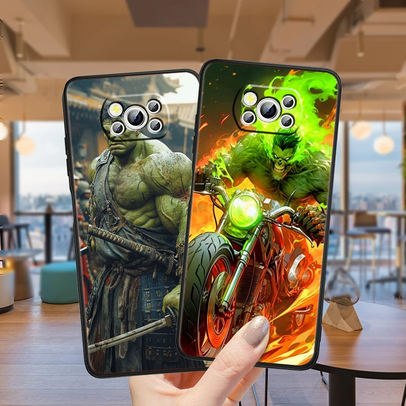 Funda de teléfono de TPU negra para Xiaomi, carcasa Popular de Hulk, Marvel, Mi Poco F5, F4, F3, X6, X5, X4, X3, M6, M5S, M4, M3, C65 Pro, GT, NFC, 5G - imagen 3