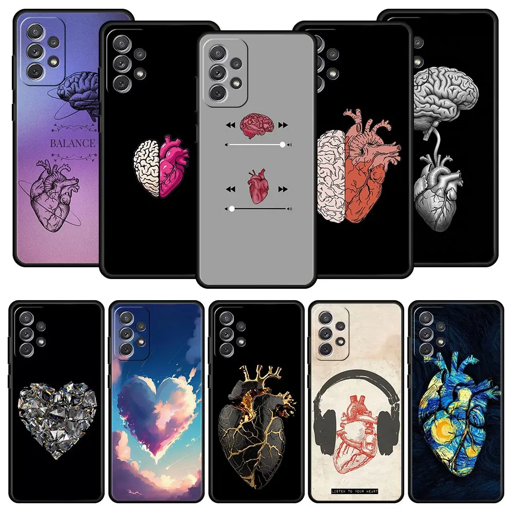 Funda de teléfono médica con corazón creativo para Samsung A51 A71 A21S A17 A11 A15 A25 A23 A33 A53 A73 A07 A03S A05S A13 A35 A55 5G