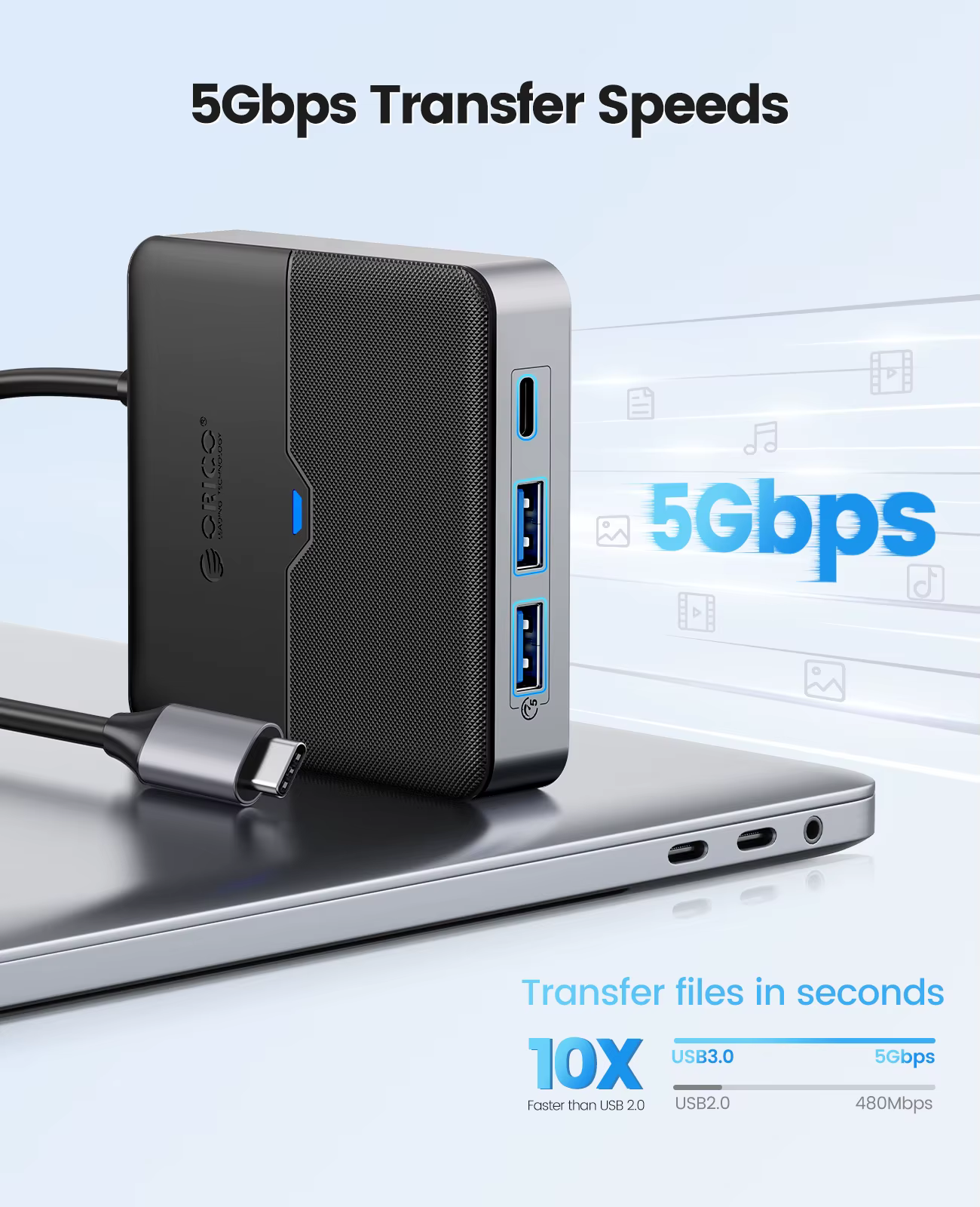 ORICO Docking Station USB-C 4K60Hz HDMI RJ45 PD MacBook iPad