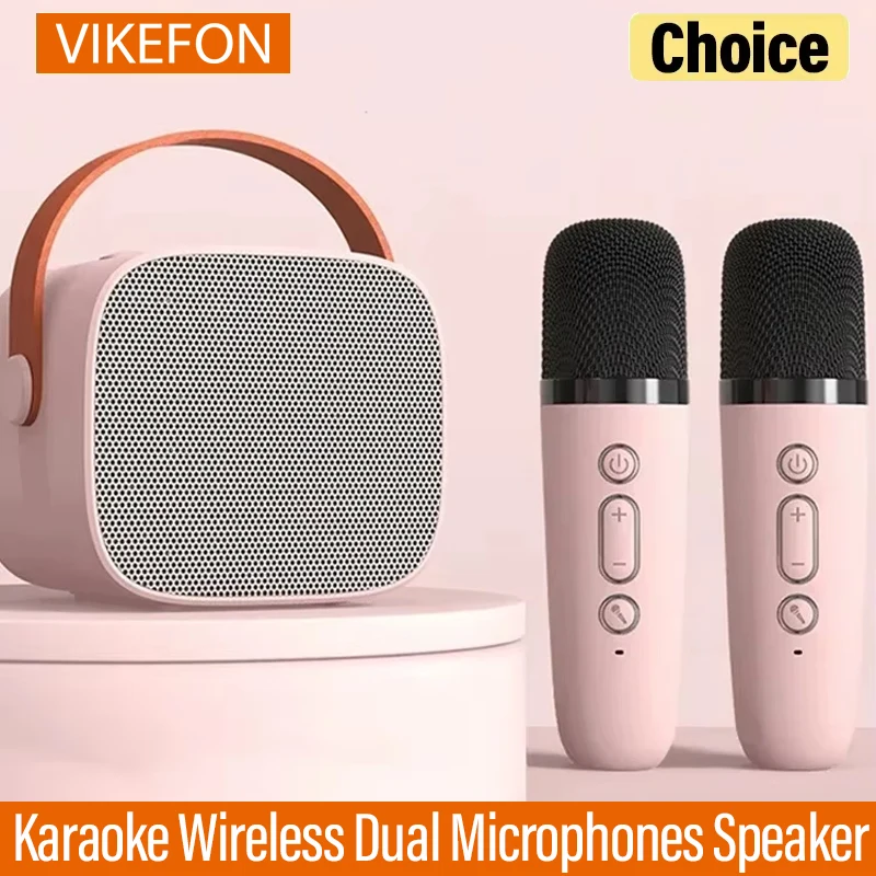 Máquina de micrófonos duales inalámbricos para Karaoke, sistema KTV DSP, Altavoz Bluetooth, estéreo HIFI envolvente para niños y adultos, regalo de fiesta