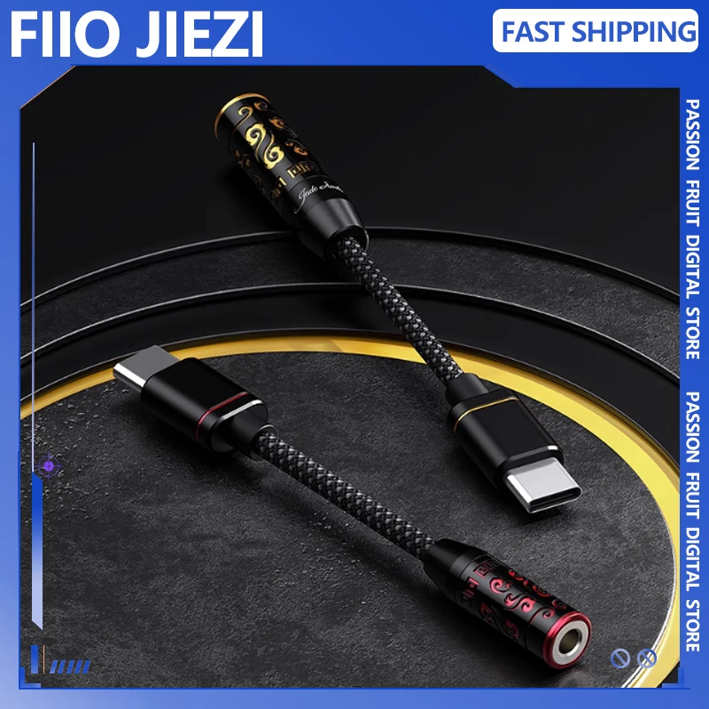FiiO JIEZI adaptador de auriculares amplificador HiFi portátil DSD amplificador de auriculares PCM 384kHz DSD256 TypeC decodificador de enchufe 3,5mm/4,4mm