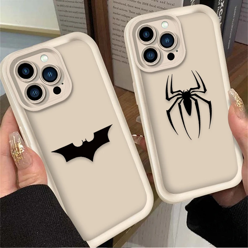 Funda de teléfono Marvel Batmans Spider Man para iPhone 16 16E 15 14 13 12 11 Pro Max X XS X S Max XR SE 2020 SE4 7 8 cubierta a prueba de golpes - imagen 2