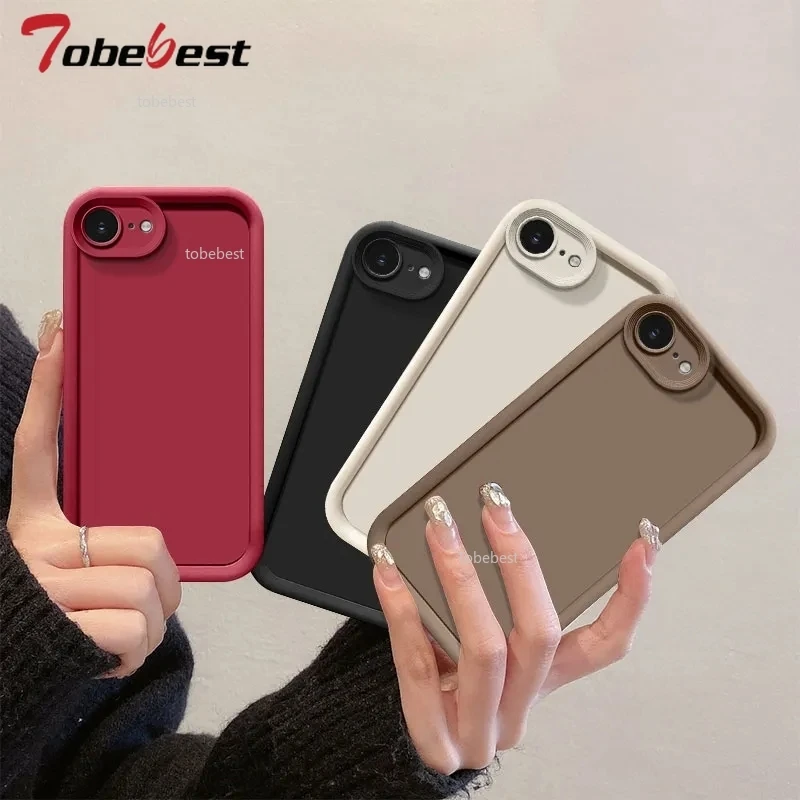 Para iphone 16E 2025 16 15 14 Plus 13 12 11 Pro Max funda de silicona suave lente de cámara con cubierta protectora de pantalla