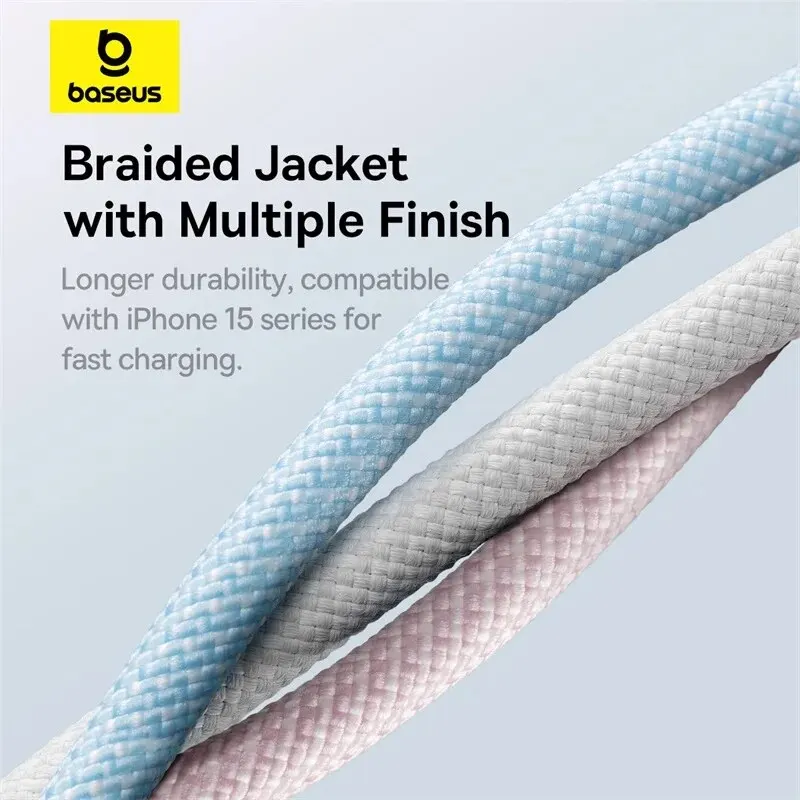 Cable Baseus 100W tipo C a USB C para iPhone 16 15 Cable cargador de carga rápida para Macbook iPad Samsung Xiaomi Cable USB C rápido - imagen 5