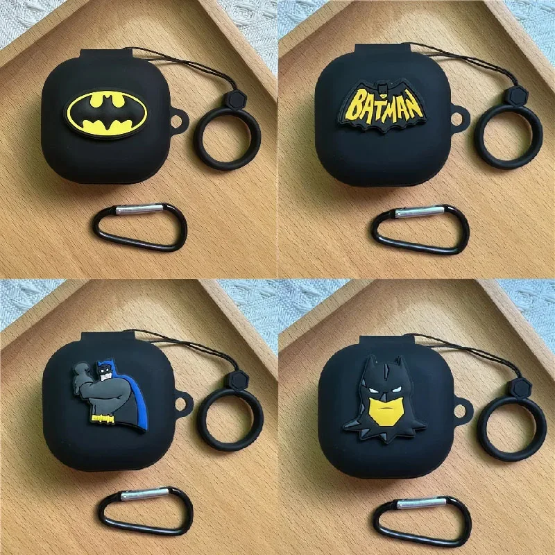 Funda de auriculares de dibujos animados de Marvel Batman para Samsung Galaxy Buds FE Buds Pro Buds 2 Buds2 Buds Live, funda protectora de silicona