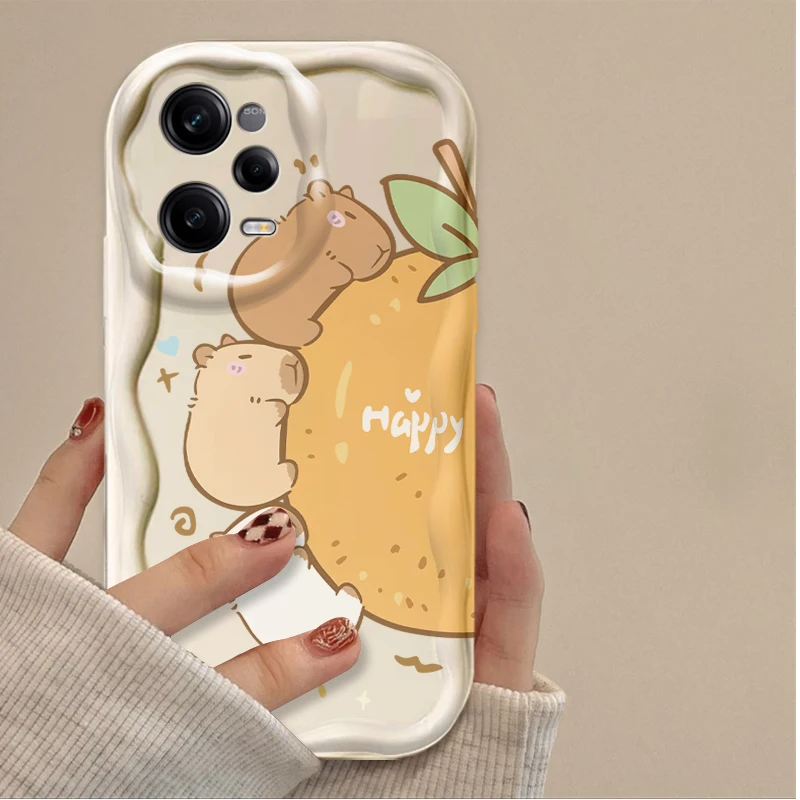 Preciosa funda ondulada de capibara de dibujos animados para Xiaomi Redmi Note 13 12 Pro Plus 4G 5G 12S 11S 1110 10S 9 9S Redmi 14C 13C 12C A3 - imagen 5