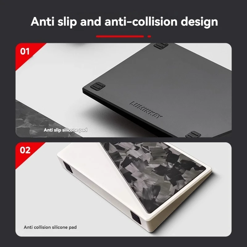 LUMINKEY-repos de manos para teclado, fibra de carbono forjada de Metal, aleación de aluminio, teclado Esports, accesorios de reposamuñecas personalizados - imagen 5