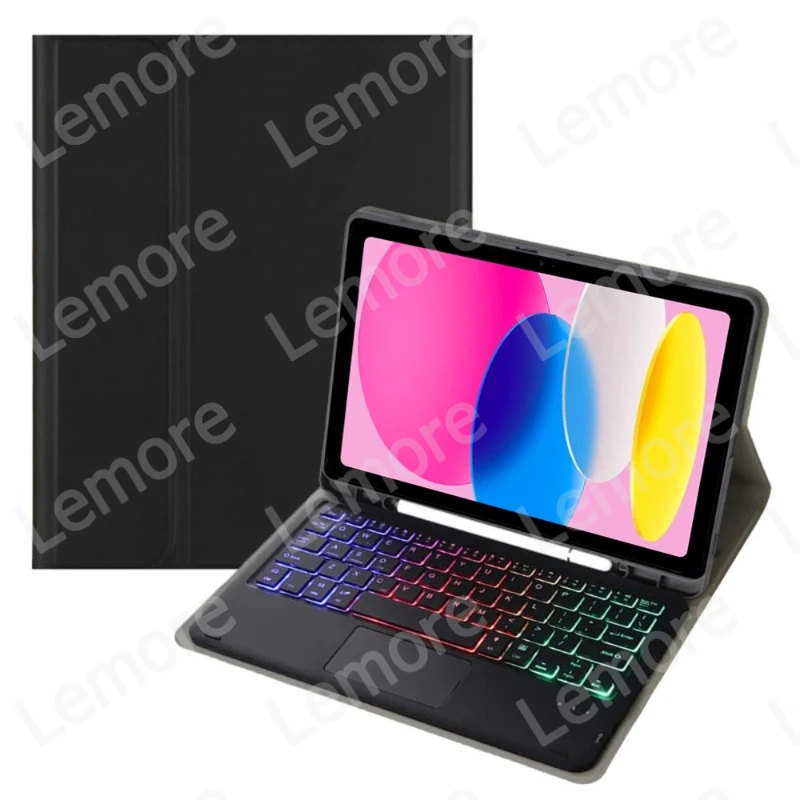 Teclado Inglés con Touchpad para iPad A16 11'' / iPad 2025 11.a Generación 2025 Funda para teclado retroiluminado con soporte para ranura para lápiz - imagen 4