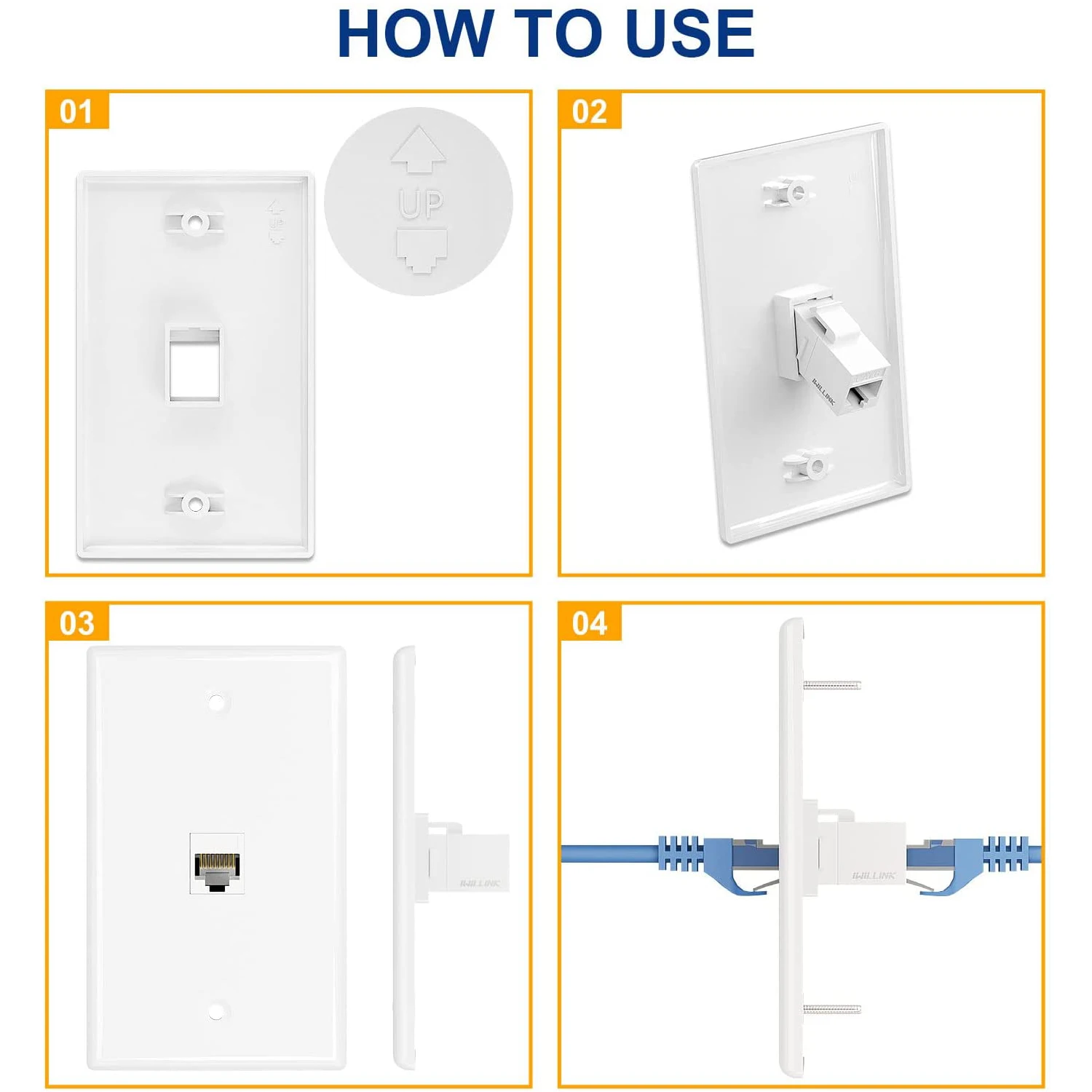 ZoeRax Placa Pared Keystone Jack Bajo Perfil – Ethernet EE.UU. - imagen 4