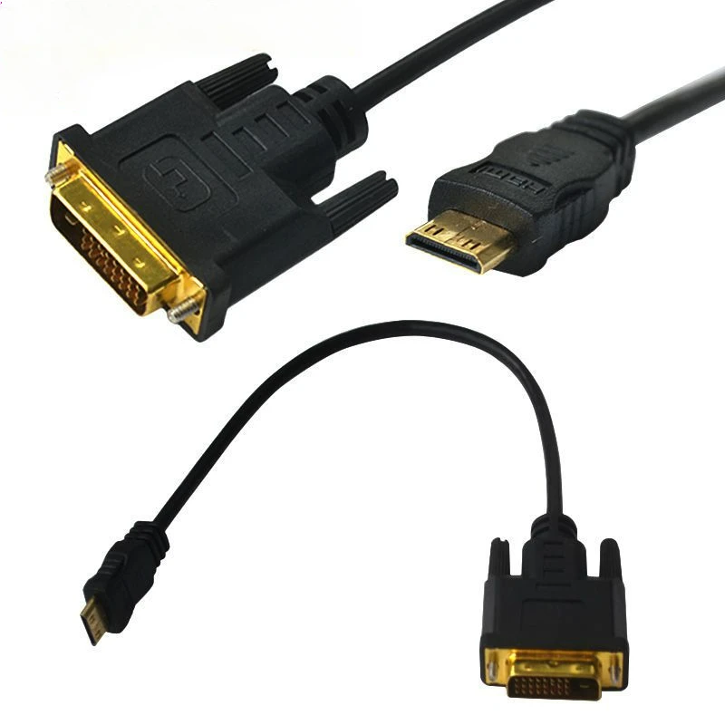 Mini HDMI Compatible con DVI 24+1 Conexión pública Mini HDMI Compatible con DVI Cable de conexión de alta definición 0,3 metros