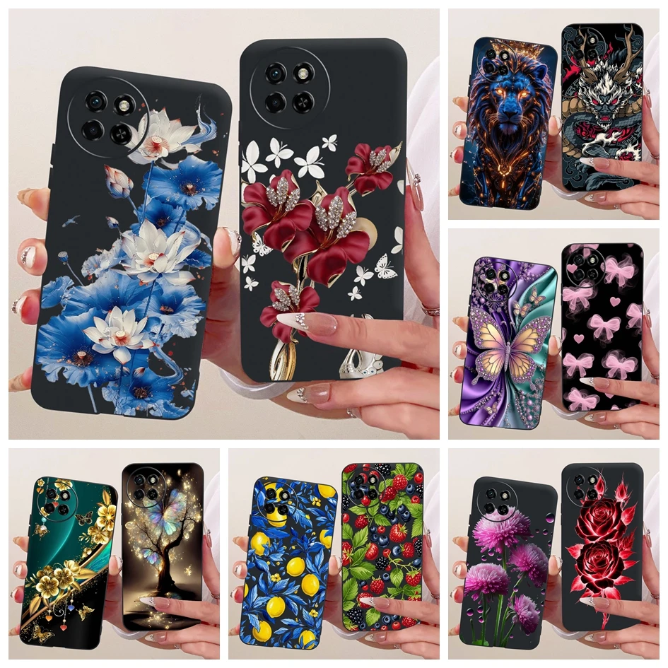 Para Itel S23 Funda S665L Coque moda flor Bowknot Funda trasera de silicona suave para Itel S23 Plus S681LN Funda S23 + S23Plus parachoques
