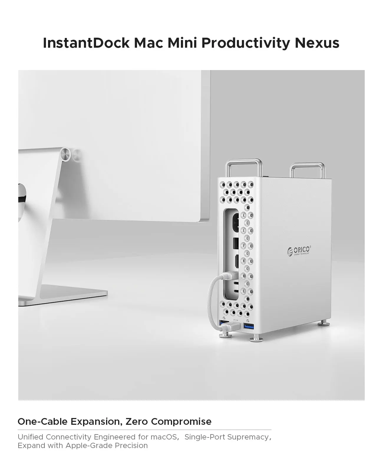 ORICO MiniPro USB Hub estación de acoplamiento de expansión de 10Gbps para Mac Mini M4 Pro M.2 SSD caja accesorios Apple - imagen 3