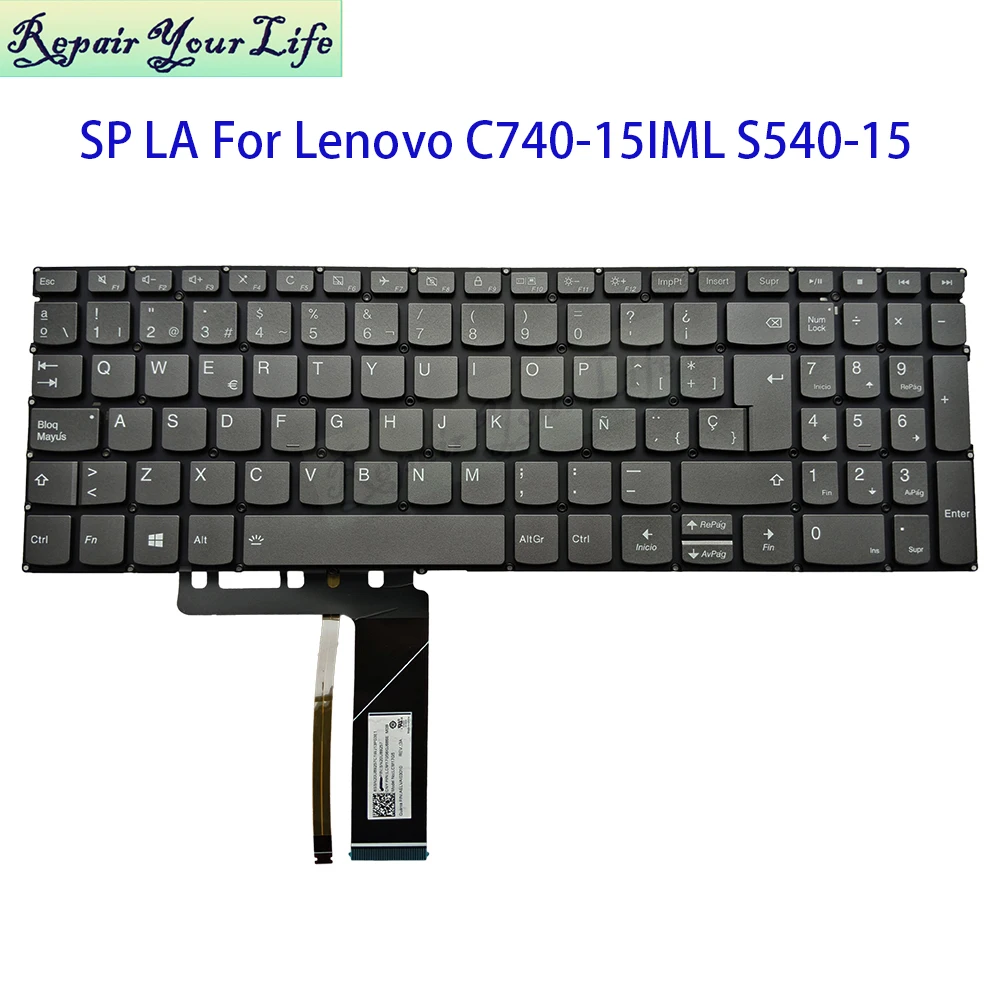 Teclado latino español de España retroiluminado para Lenovo Yoga C740-15IML S740-15 S540-15IML S540-15IWL teclados para portátiles PC5S-LA LCM17G5