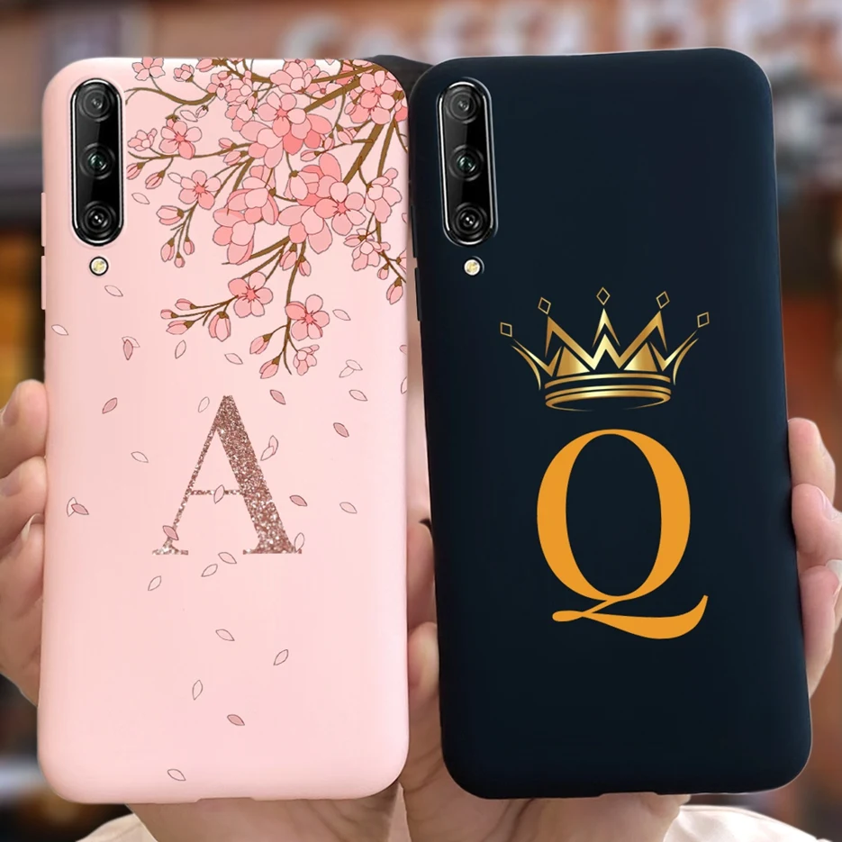 Para Huawei Y9s Funda de lujo pareja flor corona letras Funda para Huawei Y9s STK-L21 STK-LX3 Y 9s Y9 s Funda trasera suave