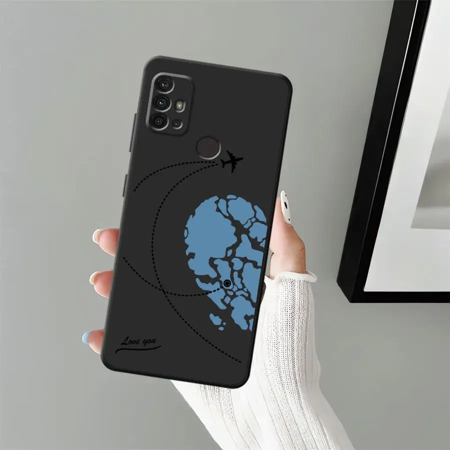 Funda de teléfono suave negra estilo pareja para Motorola Mot G53 G30 G71 G51 G73 G32 G22 Edge40 G50 G52 G60s G60 Edge 20 Pro - imagen 2