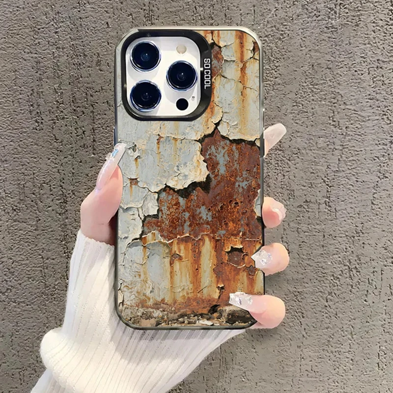 Funda plateada electrochapada oxidada de estilo Industrial Retro para Samsung Galaxy S25 Ultra S24 Plus S23 FE S22 A06 A16 A23 A26 A34 - imagen 3