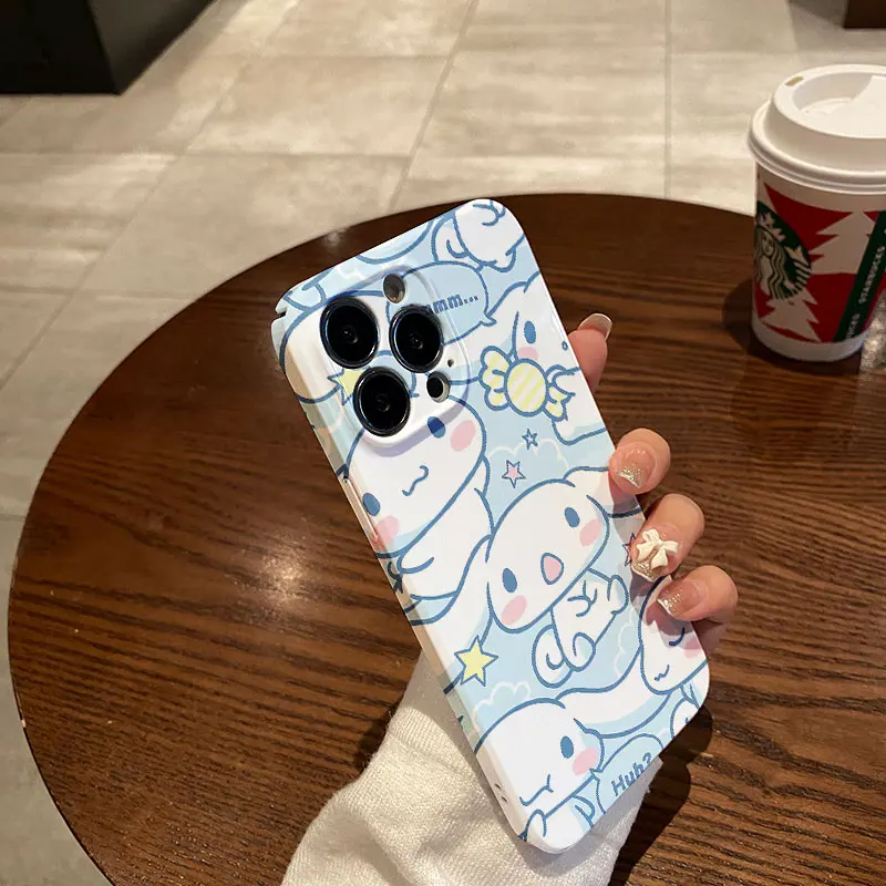 Sanrio-funda de Hello Kitty Cinnamoroll para IPhone, carcasa brillante HD para IPhone 16, 15, 14, 13, 12, 11 Pro Max, XS, XR, XSMax, 6, 7, 8 Plus - imagen 3