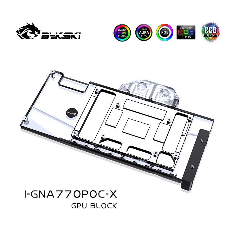 Bykski-bloque de agua GPU para GUNNIR Intel Arc A770, tarjeta de fotones 16G OC/radiador de refrigeración de cobre RGB, I-GNA770POC-X - imagen 5