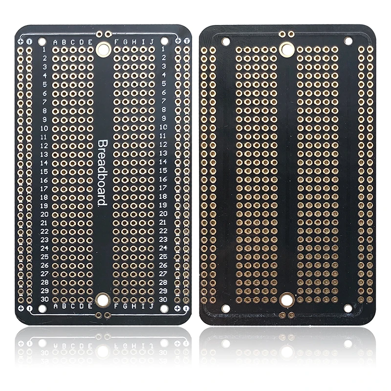 Placa de pruebas permanente estándar de 5,2x8,9 cm, placa Pcb de soldadura, placa prototipo, prototipo Diy, electrónica para Arduino, 5 uds. - imagen 3