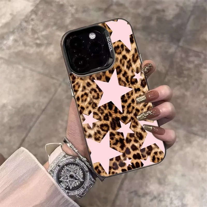 Funda de teléfono con estampado de leopardo y estrella rosa para Xiaomi Redmi 12 13 13C 14C 15C Redmi Note 14 13 12 Pro Plus 5G 11 10 TPU + cubierta de parachoques de PC - imagen 2