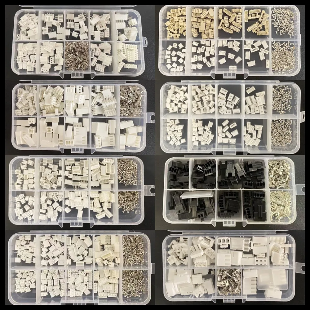 1 caja JST SH1.0/1,25mm/PH 2,0/SM/SYP/XH 2,54mm/KF2510/VH Kit de terminales de paso de 3,96mm conector JST de cabezal de Pin de carcasa macho hembra