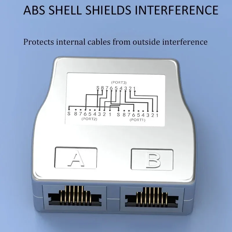 Acoplador RJ45, adaptador de conector divisor de 1 a 2 vías, enchufe Modular Ethernet, caja blindada, extensor hembra RJ 45, conexión de Internet - imagen 5