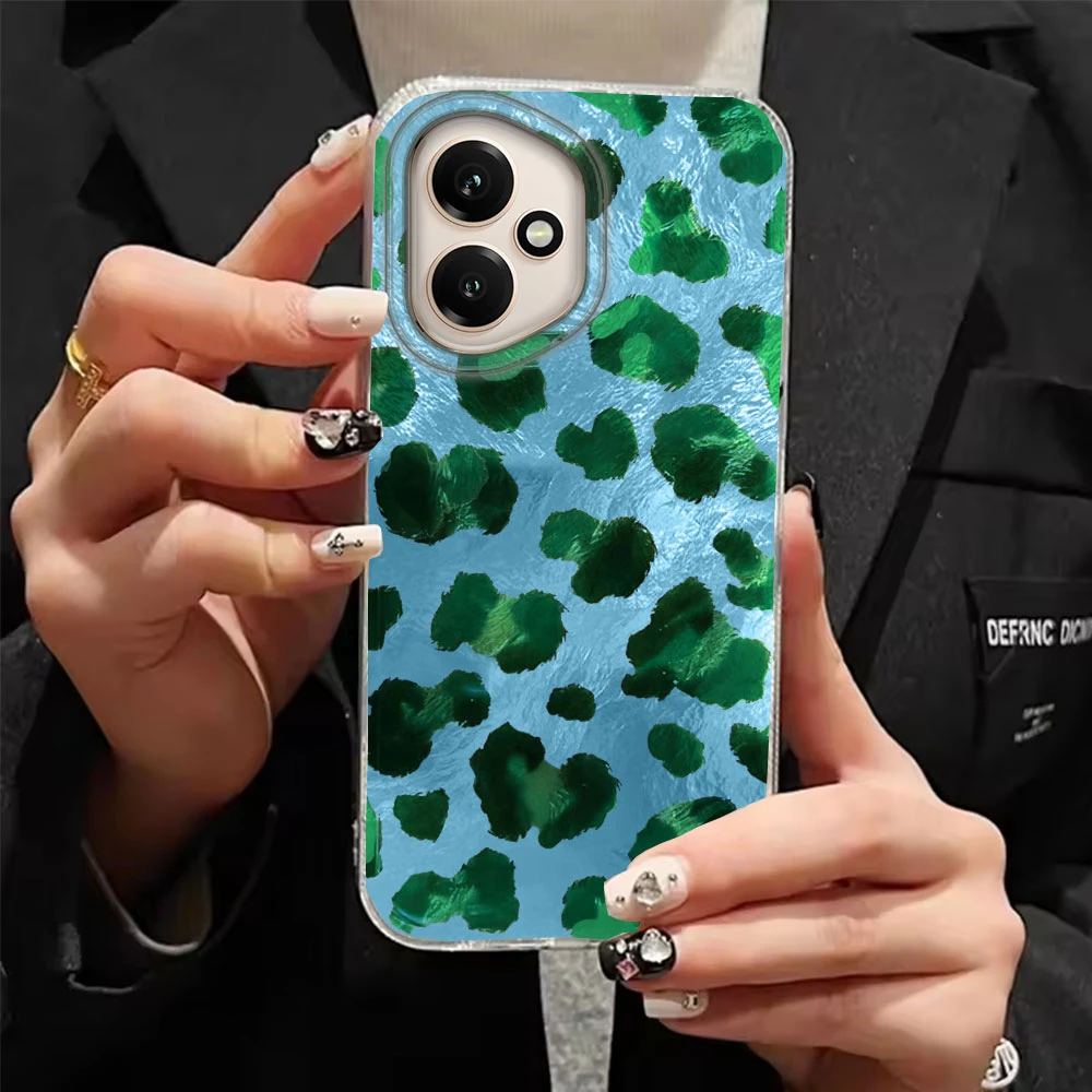 Funda de teléfono de leopardo verde rosa para Honor 400 200 Pro 90 Smart 70 Lite X9a X9c X9b X8b X8a X8c X7c X7b X6c X6 TPU, funda para mujer - imagen 5