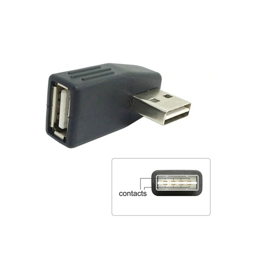 Conector adaptador macho hembra USB 2,0 A de 90 grados con ángulo izquierdo/derecho/abajo/arriba para PC portátil, durabilidad y rendimiento estable - imagen 2