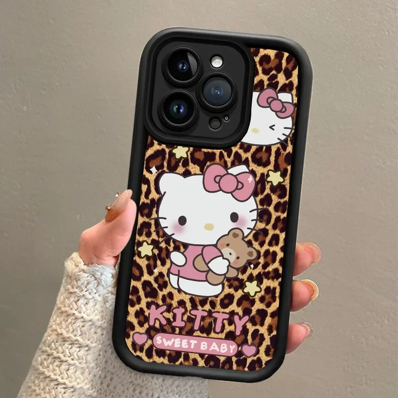 Funda con estampado de leopardo Hello Kitty para VIVO V40 Lite V30 V29 V23 V25 V30E V27E V29E V23E V25E V11 V19 V21 Z3 V15 S1 V20 Pro Y75 Capa - imagen 2